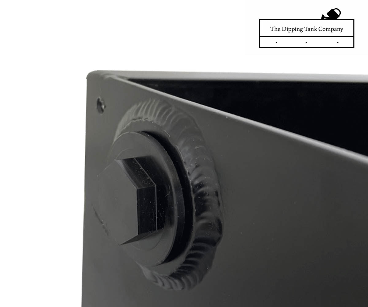 close up detail of dipping tank connection boss