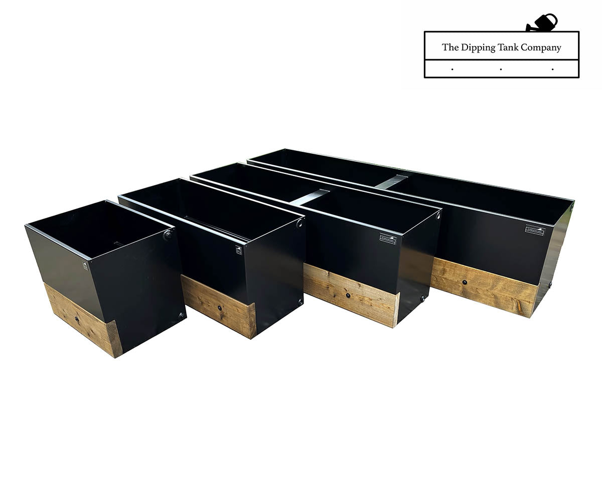 all 4 sizes of dipping tank shown together 1.5m